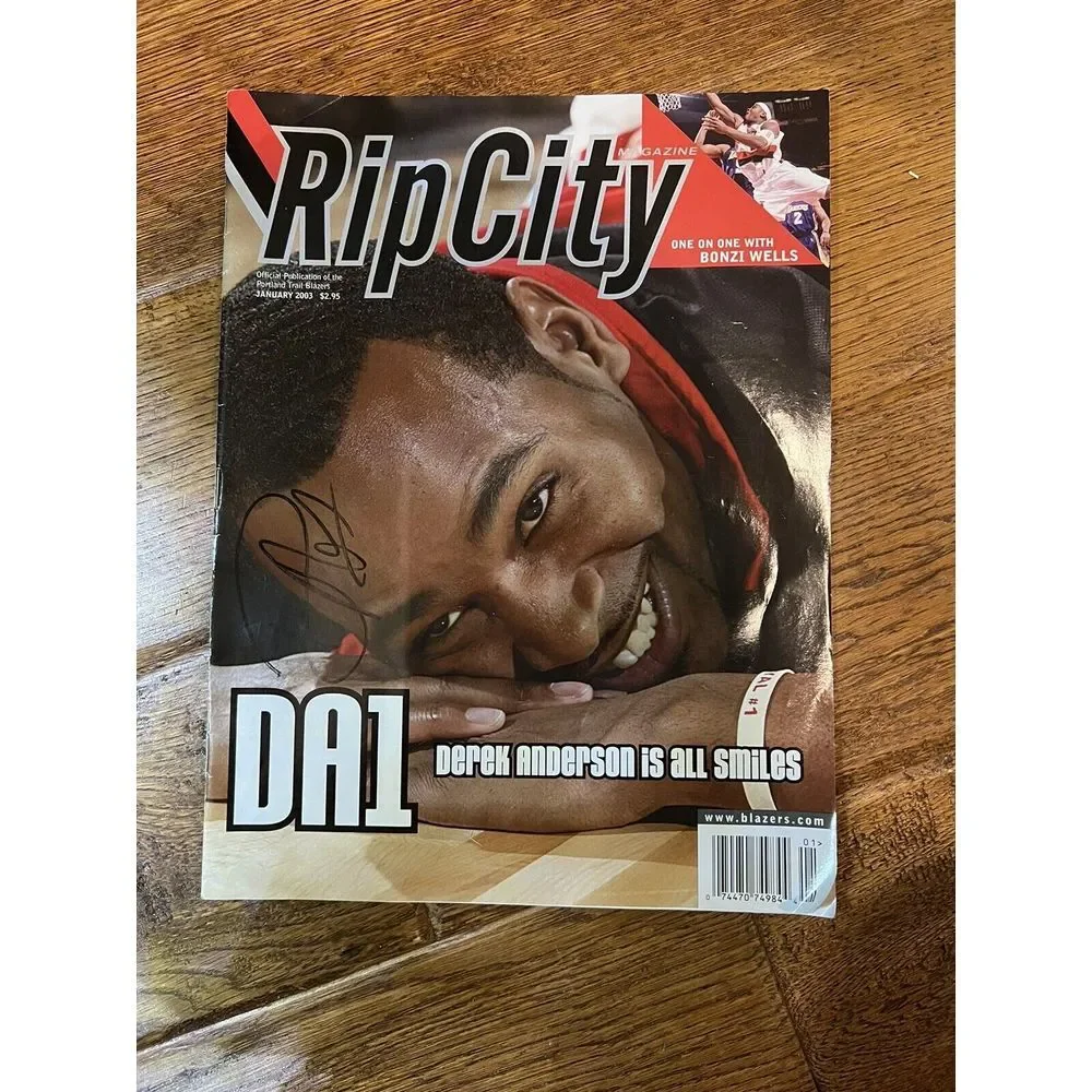 SIGNED DEREK ANDERSON 2003‎ Trailblazers PROGRAM In-Person Blazers Autograph